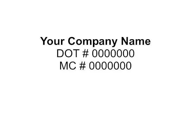 Company Name & DOT Lettering